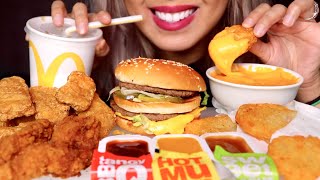 ASMR McDonalds w Cheese Sauce  Big Mac Chicken Tenders Nuggets Hashbrowns No Talking [upl. by Pollak854]