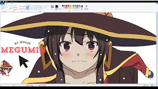 【 ACTUALLY 】 Drawing Megumin on MS Paint  SpeedPaint [upl. by Ahsenet]