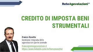 Credito Imposta Beni Strumentali 2021 [upl. by Cheri]