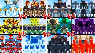 ALL BOSSES ARMY TOURNAMENT in Minecraft Mob Battle  FROSTMAW MUTANTS FERROUS WITHER STORM [upl. by Aicilegna146]