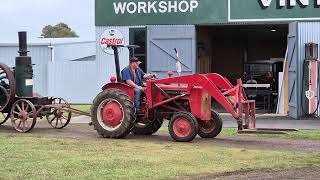 HornsbyAkroyd patent safety 6hp oil engine being towed by a tractor Hamilton Victoria Australia [upl. by Amada]