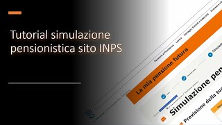 Simulazione Pensione Tutorial [upl. by Tugman]