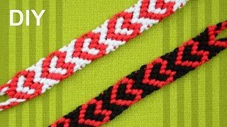 Heart Friendship Bracelet for Valentines Day  DIY Tutorial [upl. by Stalder]