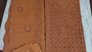 Exclusive chiffon collection unstitched Salwar Kameez Orna fashion video [upl. by Shererd]