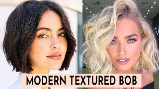 Most popular bob haircut in 2023 Modern Textured Bob [upl. by Esilram]