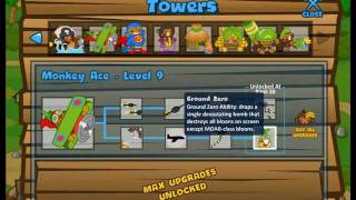 Bloons Tower Defense 5 All Tower Upgrades Unlocked [upl. by Orecic]