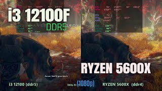 Core i3 12100 ddr5 vs Ryzen 5600x ddr4 in 2024 [upl. by Noma]