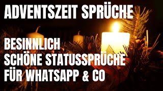 Adventszeit Sprüche  wunderschöne Advent Status Sprüche für WhatsApp [upl. by Wassyngton]