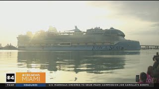 Icon of the Seas worlds largest cruise ship arrives in Miami [upl. by Swihart]