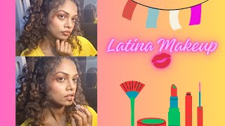 Brown girl tried Latina Makeup with minimum products💄💋 baddie latinamakeup [upl. by Rebecca]