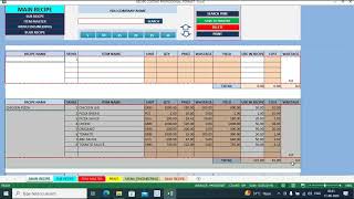 RECIPE COSTING PRO FORMAT in Hindi [upl. by Ancilin]