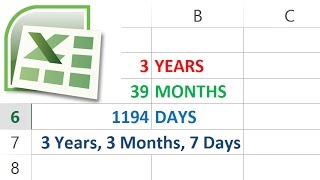 How to Calculate Days Months and Years between Two Dates in Excel [upl. by Reilly]