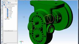 Gear Oil Pump assembly in KOMPAS3D [upl. by Elladine]