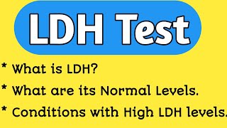 LDH Test Lactate Dehydrogenase Test [upl. by Dyson404]