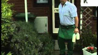 Mid 1990s Milkman Delivering Milk UK Archive Footage [upl. by Einwat]