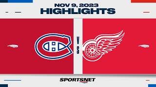 NHL Highlights  Canadiens vs Red Wings OT  November 9 2023 [upl. by Hilarius]