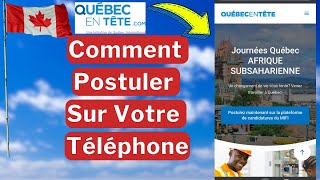 Comment Postuler Sur Quebec En Tete 2024 Facilement [upl. by Whitehouse]