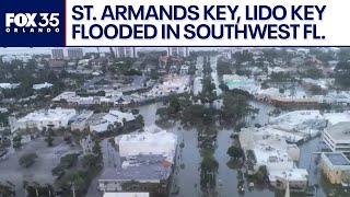 Hurricane Helene damage St Armands Key Lido Key flooded in Southwest Florida [upl. by Anora819]