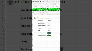 CALCULAR SUELDO A PERCIBIR EN TU NÓMINA en EXCEL excel [upl. by Lyrpa]