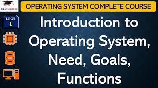 L1 Introduction to Operating System Need Goals Functions  Operating System Lectures Hindi [upl. by Eram]