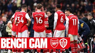 BENCH CAM  Arsenal vs Leeds United 41  All the goals reactions and celebrations [upl. by Atterehs]