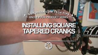 Install square taper BMX cranks How To [upl. by Fleta]