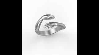 Hug ring hands ring Jewelry 3d model [upl. by Alton]