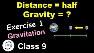 Gravity when distance is Halved Exercise 1  Gravitation for Class 9 in Hindi [upl. by Geldens]