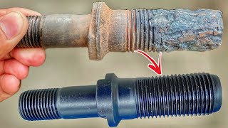 How to Repair Lug Wheel Stud Threads  Damage Wheel Stud Repair [upl. by Elleirad993]