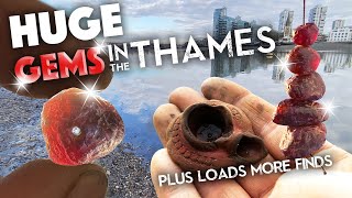 HUGE Gems in the Thames plus loads of amazing mudlarking finds with Sifinds [upl. by Namaj]