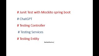 Junit Test Spring Boot with Mockito  ChatGPT  Testing Controller Testing Services [upl. by Moretta]