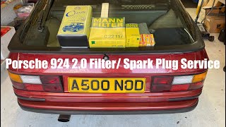 Porsche 924 20 Full Filter Service amp Spark Plugs [upl. by Yelyac568]