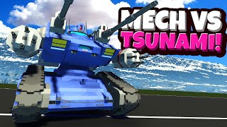 Using a Mech to Survive a TSUNAMI in Stormworks Multiplayer [upl. by Ibib]