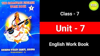 Class 7 English Work Book Unit 7 SSVM [upl. by Rosena]