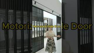 Motorized grille door biparting automatic sliding door mechanism grilldoordesign [upl. by Anawqahs163]