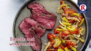 Keurslager recept  Bavette met gewokte groenten [upl. by Irem]