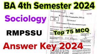 ba 4th semester sociology answer key 2024 rmpssu  social problems amp issues of development in india [upl. by Paul]