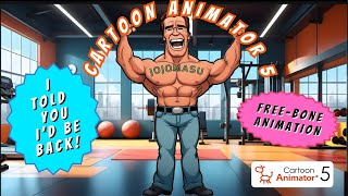 AI Caricature of Arnold S Posing in the Gym Animated with Cartoon Animator 5 [upl. by Enyalaj]