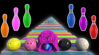 Kinetic Sand Carnival Bowling Ball Fun with Fruits amp Shapes 🎪🍇 Binkie TV [upl. by Pasol]