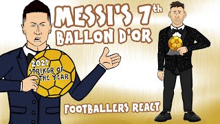 🏆Messi wins his 7th Ballon dOr🏆 Footballers React [upl. by Nate369]