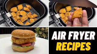 Easy Air fryer Chicken popcorn amp Chicken burger Recipes [upl. by Bounds]