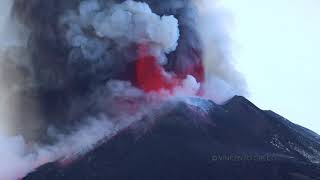 Eruzione Etna  Attività eruttiva del Cratere di Sud Est la mattina del 19022021 [upl. by Lashoh]