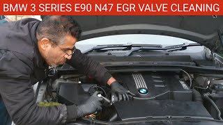 BMW 320d e90 n47 EGR Valve Cleaning Process With 10K Boost BMW Engine Management Light Cheap Fix [upl. by Nodnol]