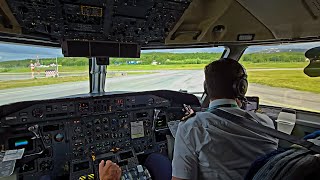 Widerøe Dash 8100 Cockpit View  Takeoff [upl. by Lotus662]