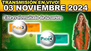 Resultado PICK3 AND PICK4 DIA Resultado DOMINGO 03 de noviembre DE 2024 ✅🥇🔥💰 [upl. by Brenk483]