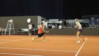 Maria Sharapova warming up  training session  Porsche Tennis Grand Prix 2013 [upl. by Ebeneser]