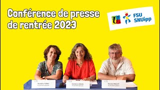 Conférence de presse de rentrée 2023 de la FSUSNUipp [upl. by Bicknell]