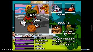 Looney Tunes BBall SNESBest Of 7 Game 1 Bugs BunnyDaffy Duck vs TazMarvin The Martian [upl. by Aicnelev]