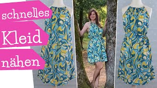 schnelles Sommerkleid ohne Schnittmuster nähen  1m Stoff  2 Styles  Nähanleitung  mommymade [upl. by Elletnuahc586]