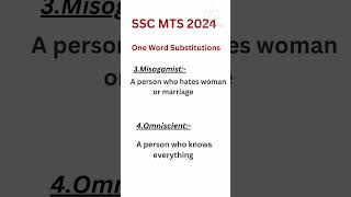 SSC MTS 2024 important one word substitutionsEnglish vocabularySSC GD 2025 one word substitutions [upl. by Vel]